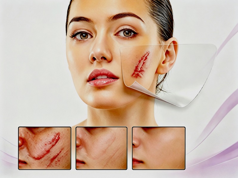 کاسمیٹک سرجری زخم کی بحالی کے لیے موزوں CmallBio سلیکون اسکار ڈریسنگ